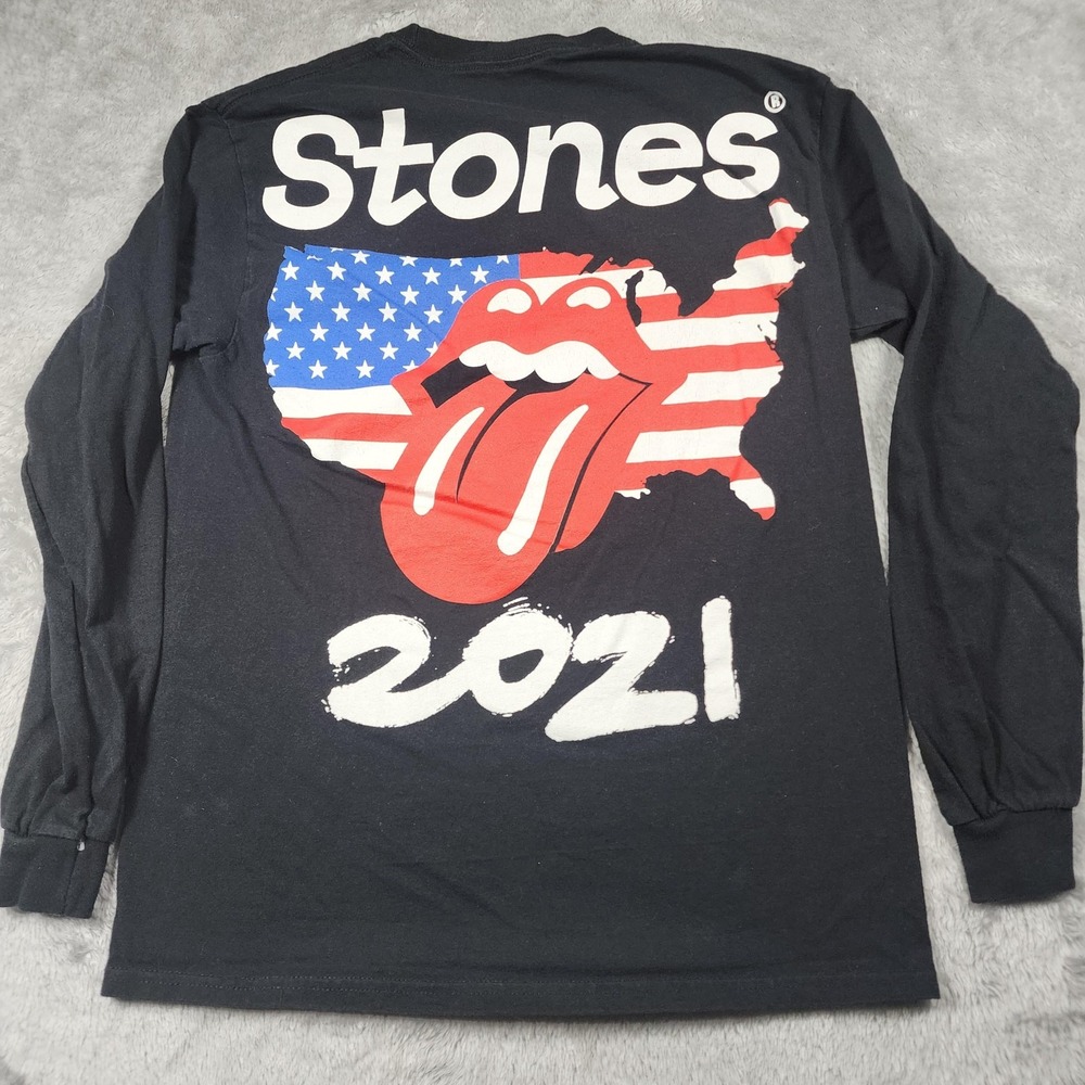 Rolling Stones Shirt Mens Medium Black Long Sleeve No Filter Tour‎ 2021 Graphic